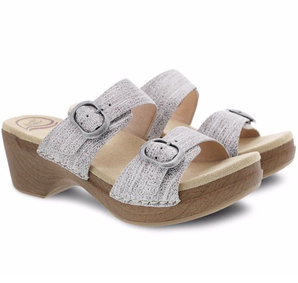 Dansko Sophie Sandal Chunky Heel Clog Leather Sand Dollar Comfort Sz 42 US 10.5